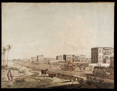 I nuovi edifici a Chouringhee da Vedute di Calcutta, 1787 da Thomas Daniell