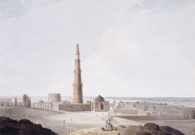 Il Qutb Minar, Delhi, c. 1789 da Thomas Daniell
