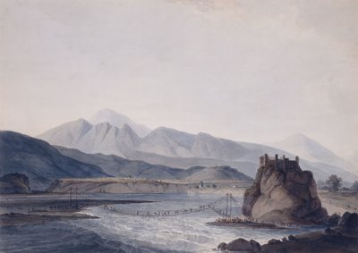Il ponte di corda, Srinagar, Garhwal, Uttar Pradesh da Thomas Daniell