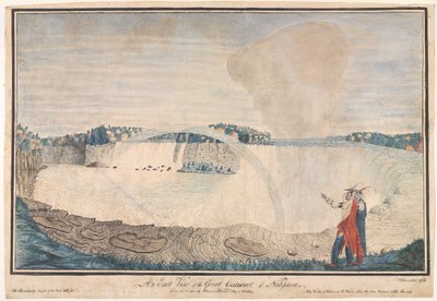 Vista orientale della grande cascata del Niagara, 1762 da Thomas Davies