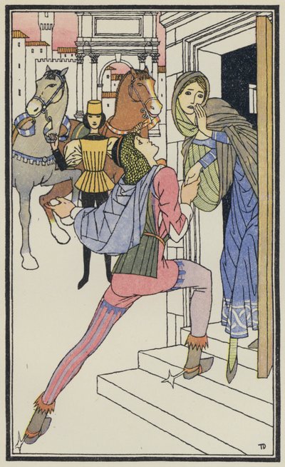 Illustrazione per Il Decamerone di Boccaccio (litografia a colori) da Thomas Derrick