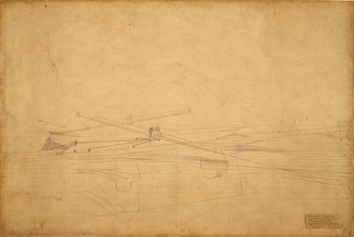 Disegno Prospettico per i Fratelli Biglin che Girano il Palo da Thomas Eakins