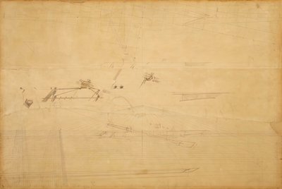 Disegno prospettico per i fratelli Biglin che girano il palo da Thomas Eakins