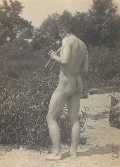 Thomas Eakins, nudo, suonando il flauto da Thomas Eakins