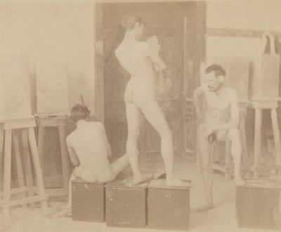 [Tre modelle nude in uno studio di pittura] da Thomas Eakins