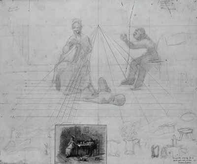 Studio prospettico senza titolo per illustrazione per storia di rivista, Le condizioni di Mr. Neelus Peeler da Thomas Eakins
