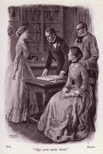 Illustrazione per La donna in bianco di Wilkie Collins da Thomas Eyre Macklin