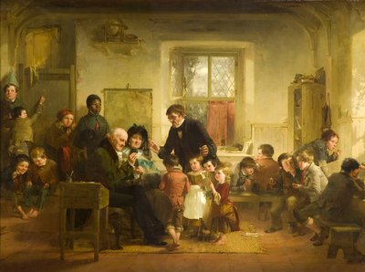 La visita del patrono e della patronessa alla scuola del villaggio da Thomas Faed
