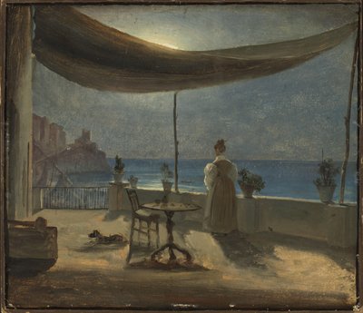 Una terrazza ad Amalfi al chiaro di luna da Thomas Fearnley