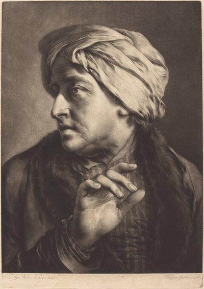 Uomo con turbante e camicia a righe da Thomas Frye