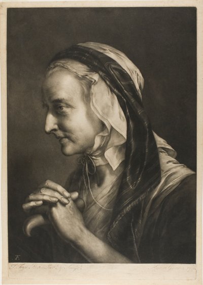 Vecchia Donna Appoggiata a un Bastone, da Teste a Grandezza Naturale da Thomas Frye