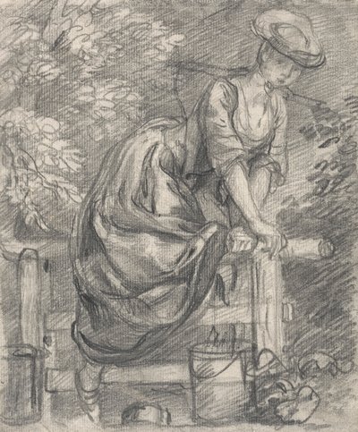 Una lattaia che sale uno stile da Thomas Gainsborough
