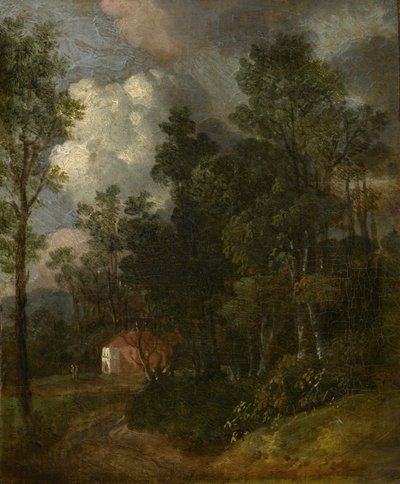 Paesaggio Boschivo con Figure vicino a una Casa da Thomas Gainsborough