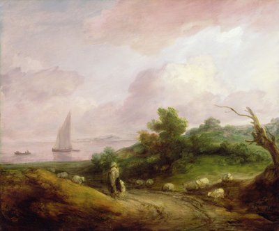 Paesaggio Costiero con un Pastore e il suo Gregge, c.1783-4 da Thomas Gainsborough