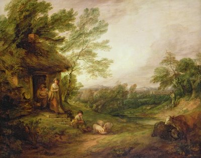 Porta del cottage con ragazza e maiali, c.1786 da Thomas Gainsborough