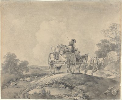 Mandriano con vitelli in un carro di campagna da Thomas Gainsborough
