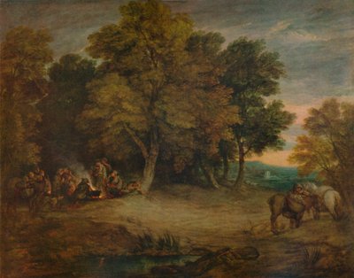 Accampamento zingaro: Tramonto, c. 1758, 1935 da Thomas Gainsborough