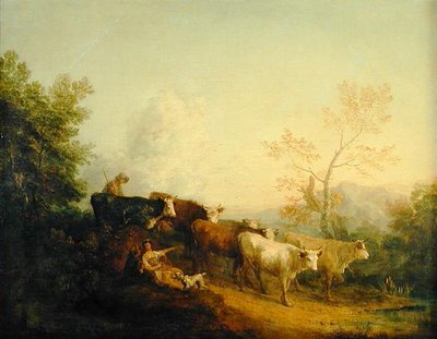 Mandriani che guidano il bestiame verso un palo da Thomas Gainsborough