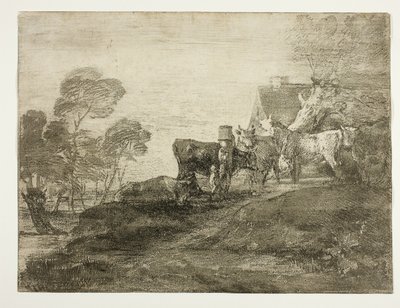 Paesaggio con Bestiame vicino a un Cottage da Thomas Gainsborough