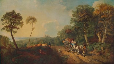 Paesaggio con carro del mercato, XVIII secolo, 1935 da Thomas Gainsborough