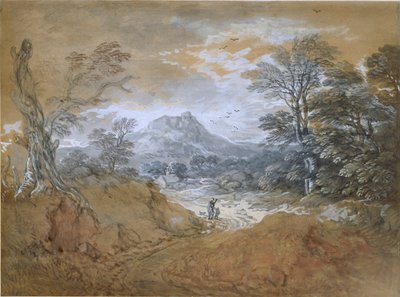 Paesaggio con una strada al margine di un bosco, 1760-1765 da Thomas Gainsborough