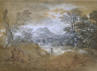 Paesaggio con una strada al margine di un bosco, 1760-65 da Thomas Gainsborough