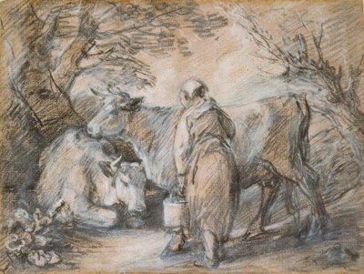Lattaia con due mucche da Thomas Gainsborough