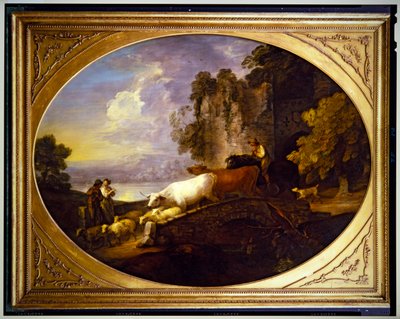 Paesaggio fluviale con amanti rustici da Thomas Gainsborough