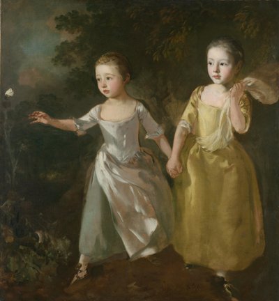 Le figlie del pittore che inseguono una farfalla, c.1756 da Thomas Gainsborough