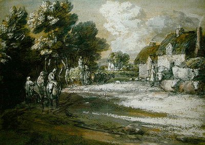 Viaggiatori che attraversano un villaggio da Thomas Gainsborough