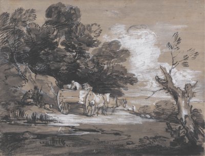 Paesaggio boscoso con carrozza di campagna e figure da Thomas Gainsborough