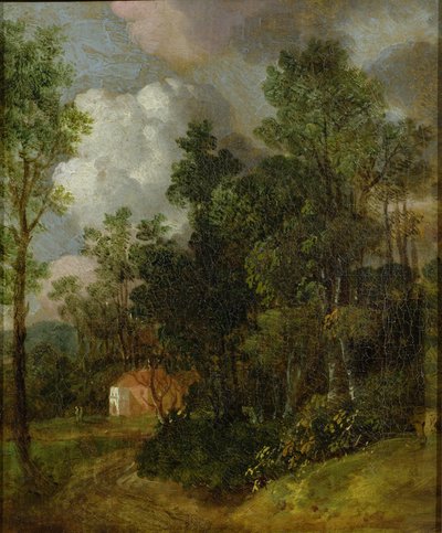 Paesaggio boscoso con casa di campagna e due figure da Thomas Gainsborough