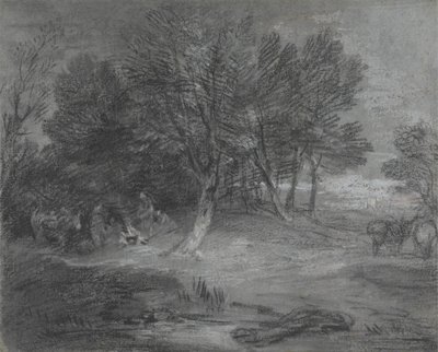 Paesaggio boscoso con accampamento di zingari da Thomas Gainsborough