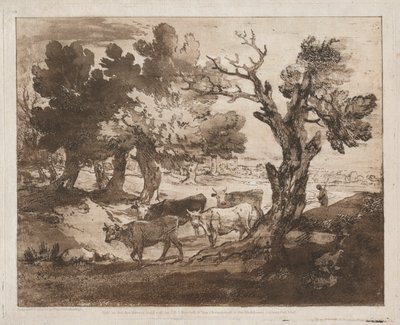 Paesaggio boscoso con mandriano e mucche da Thomas Gainsborough