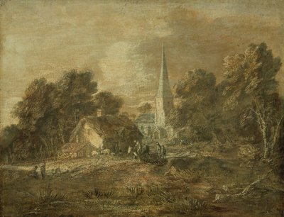 Paesaggio boscoso con scena di villaggio da Thomas Gainsborough