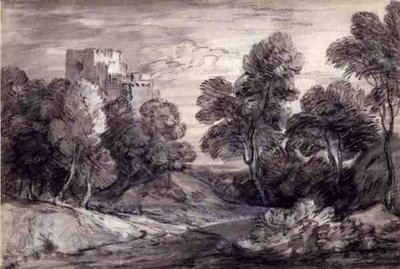 Paesaggio boscoso con un castello da Thomas Gainsborough