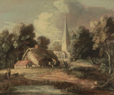 Paesaggio con Cottage e Chiesa da Thomas Gainsborough RA