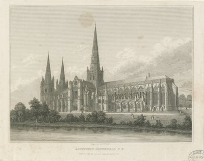 Cattedrale di Lichfield - Vista Sud-Est: incisione da Thomas George Lomax