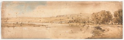 Una selezione di venti delle vedute più pittoresche di Parigi: Vista di Bell Vue e Pont de Sèvres presa dalla terrazza vicino a Pont de St. Cloud da Thomas Girtin