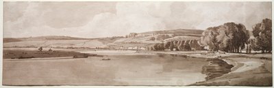 Una selezione di venti delle vedute più pittoresche di Parigi: Vista di Belle Vue & Pont de Sève, 1802 da Thomas Girtin