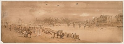 Una selezione di venti delle vedute più pittoresche di Parigi: Vista del Pont Neuf e della Zecca da Thomas Girtin