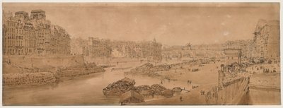Una selezione di venti delle vedute più pittoresche di Parigi: Vista della città con il Louvre dal Pont Marie da Thomas Girtin