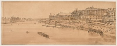 Una selezione di venti delle vedute più pittoresche di Parigi: Vista del Louvre e del Ponte delle Tuileries dal Pont Neuf da Thomas Girtin