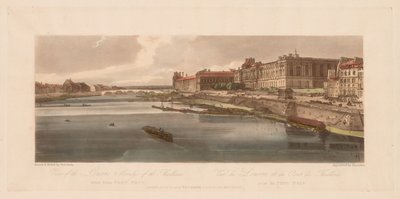 Una selezione di venti delle vedute più pittoresche di Parigi: Vista del Louvre e del ponte delle Tuileries vista dal Pont Neuf da Thomas Girtin