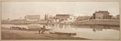 Una selezione di venti tra le più pittoresche vedute di Parigi: Veduta del palazzo e del villaggio di Choisi sulle rive della Senna da Thomas Girtin