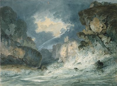 Castello di Dunstanburgh, Northumberland, durante un temporale da Thomas Girtin