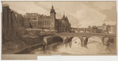 Una selezione di venti delle vedute più pittoresche di Parigi: Vista del Pont au Change da Thomas Girtin