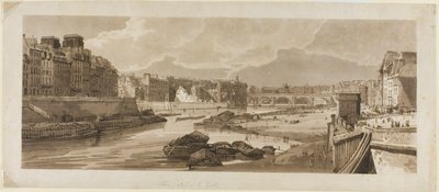 Vista della città con il Louvre, ecc., presa dal Pont Marie, da Una selezione di venti delle vedute più pittoresche di Parigi da Thomas Girtin