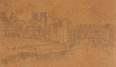 Veduta del Pont St. Michel, presa dal Pont Neuf, 1803 (studio per la tavola 4 da Vedute di Parigi) da Thomas Girtin