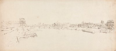 Veduta delle Tuileries e del ponte presa dal Pont de la Concorde da Thomas Girtin